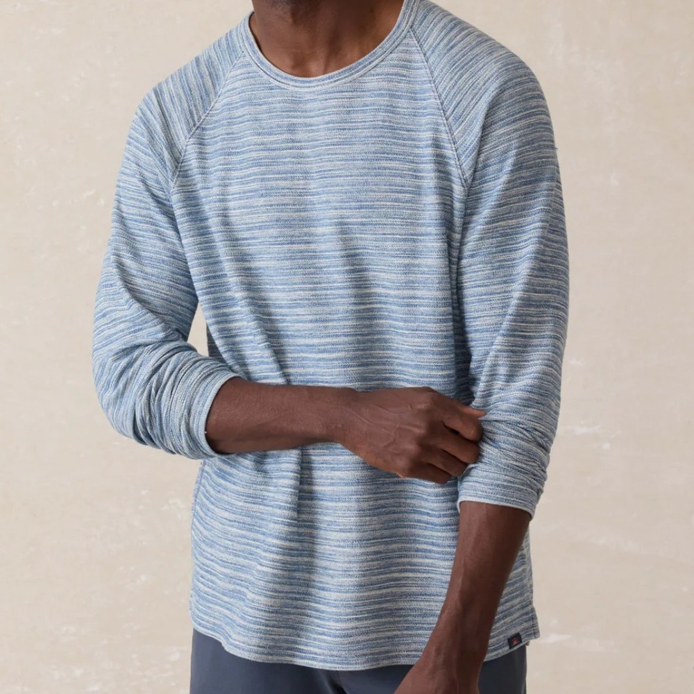 Faherty Indigo Crewneck Sweatshirt Medium NWT